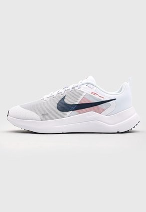 Tenis Running Blanco-Azul Navy-Rojo Nike Downshifter 12
