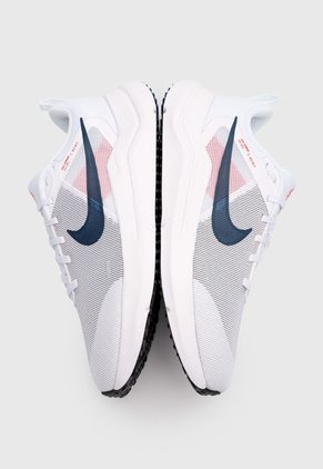 Tenis Running Blanco-Azul Navy-Rojo Nike Downshifter 12
