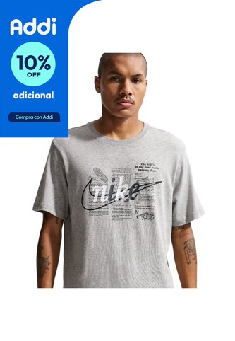 Camiseta Nike Tee Std Celebrate Brnd Hombre-Gris Nike