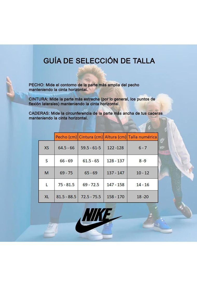 Nike niños guia tallas best sale