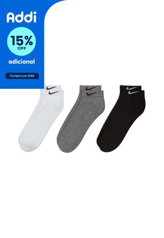 Medias Nike Everyday Cush Low 3Pr Hombre-Blanco/Gris/Negro Nike