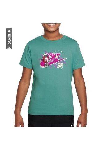 Camiseta Nike K Nsw Tee Boxy 1 Futura Niño-Verde Nike