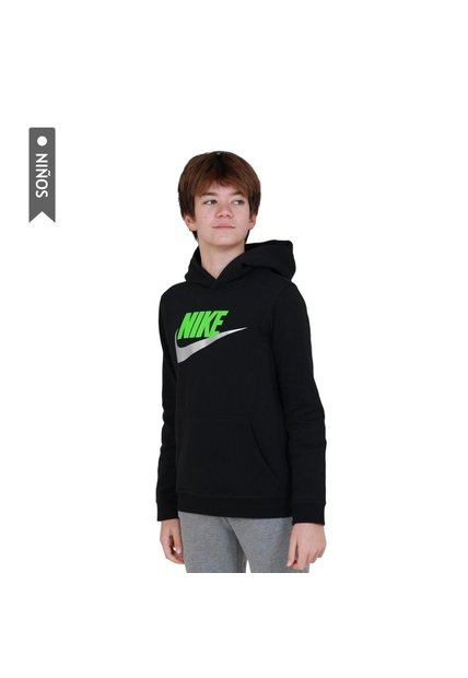 Hoodie Nike Sportswear Club Fleece Para Niño-Negro