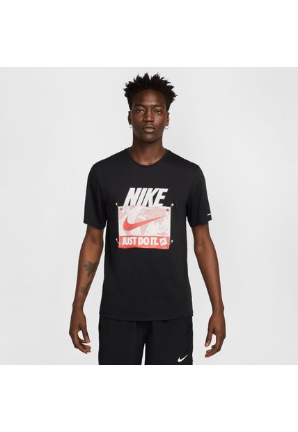 Camiseta Hombre Running Nike Rise 365 Run Energy Negro