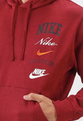 Hoodie Vinotinto-Blanco-Negro NIKE Club