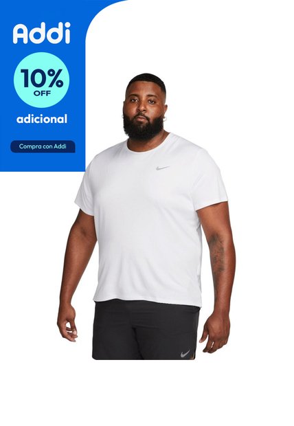 Camiseta Nike Uv Miler Running Hombre-Blanco