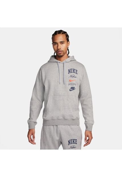 Buzo Hombre Nike Club Fleece Stack Gx Gris