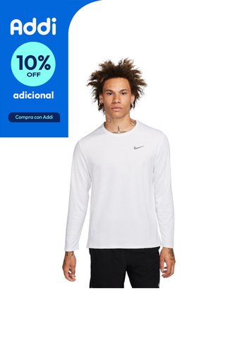 Camiseta Manga Larga Nike Df Uv Miler Top Ls Hombre-Blanco Nike