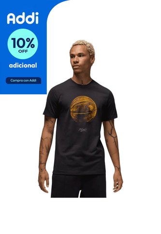 Camiseta Nike M J Brand Bball Ss Crew Rgn Hombre-Negro Nike