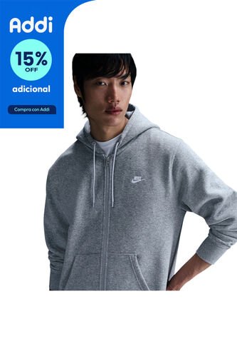 Hoodie Nike Club Bb Fz Hoodie Hombre-Gris Nike