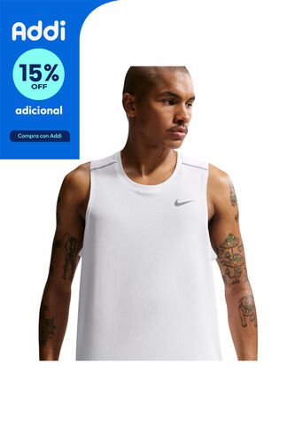 Camiseta Sin Mangas Nike Df Miler Tank Top Hombre-Blanco Nike