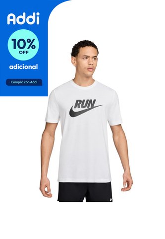 Camiseta Nike Df Tee Run Swoosh Hombre-Blanco Nike