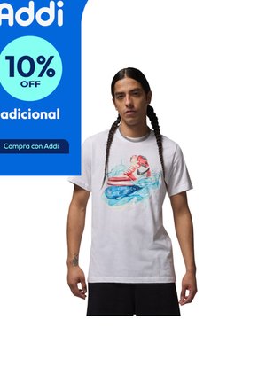 Camiseta Nike M J Flt Ess Aj1 Ss Crew Hombre-Blanco