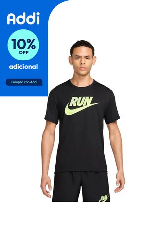 Camiseta Nike Run Energy Miler Ss Top Hombre-Negro Nike