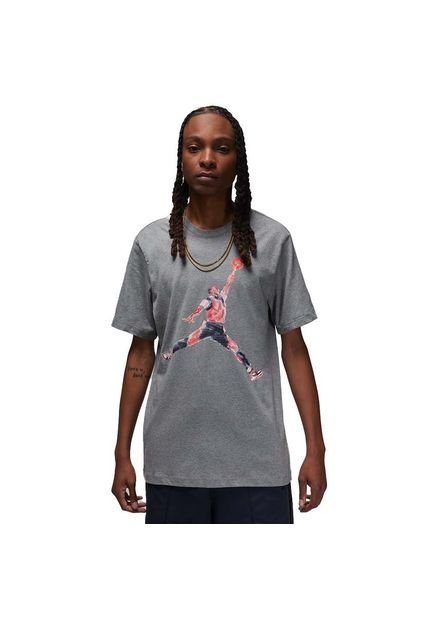 Camiseta Jordan Brand Crew Graphic Tees-Gris