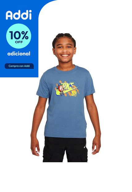 Camiseta Nike K Nsw Tee Boxy 1 Futura Niño-Azul