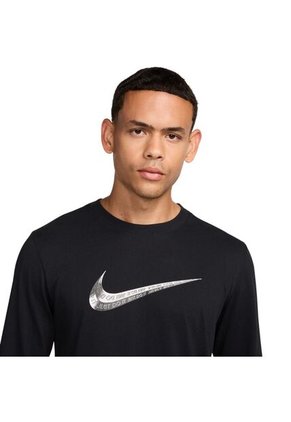 Camiseta Manga Larga Nike Club (Cierre En Boton)-Negro