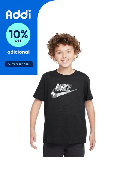 Camiseta Nike K Nsw Tee Club Ssnl Camo Niño-Negro