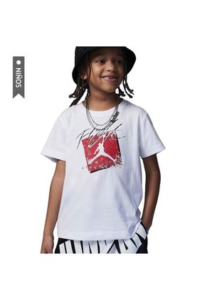 Camiseta Jordan Faded Flight Niños-Blanco