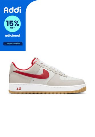 Tenis Nike Air Force 1 07 Lv8 1 Hombre-Blanco/Rojo Nike