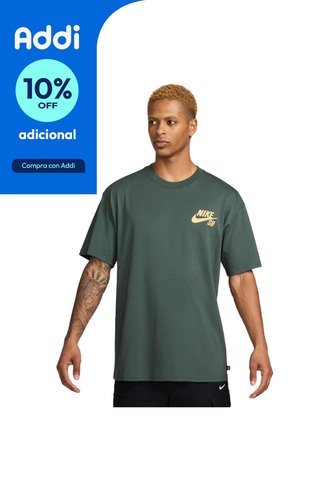 Camiseta Nike Sb T Shirt-Verde/Dorado Nike