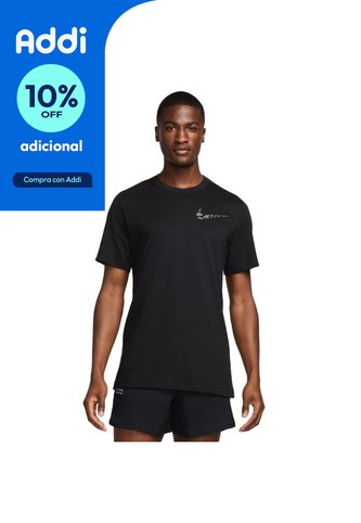 Camiseta Nike Tee Run Division Fa24-Negro Nike