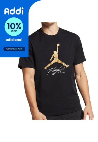 Camiseta Nike Jumpman Flight Hbr Tee-Negro/Dorado Nike