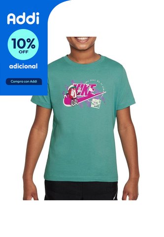 Camiseta Nike K Nsw Tee Boxy 1 Futura Niño-Verde Nike