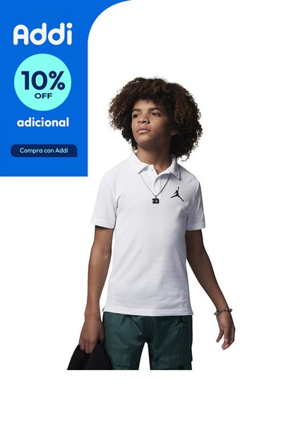 Camiseta Polo Nike Jdb Jumpman Polo Niño-Blanco