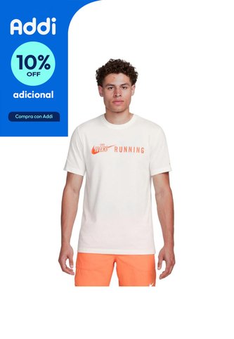 Camiseta Nike Dri Fit Tee Run-Blanco Nike