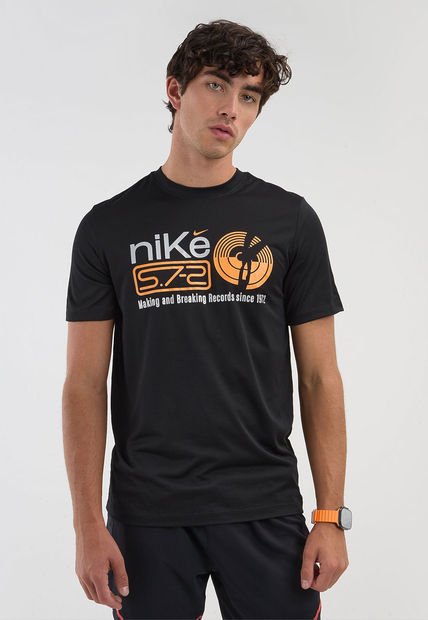 Camiseta Negro-Plateado-Naranja NIKE Dri-FIT