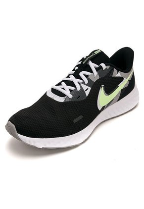 Tenis Running Negro-Verde-Blanco Nike Revolution 5