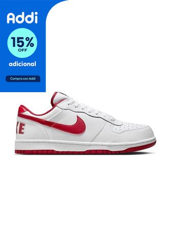 Tenis Nike Big Low Hombre-Blanco/Rojo Nike