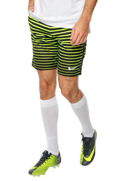 Pantaloneta Negro-Verde Neón Nike