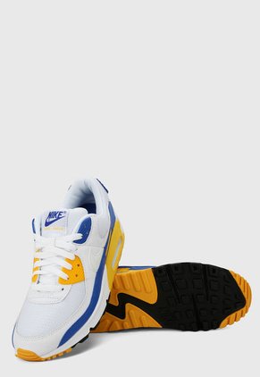 Tenis Lifestyle Blanco-Azul-Amarillo Nike Air Max 90