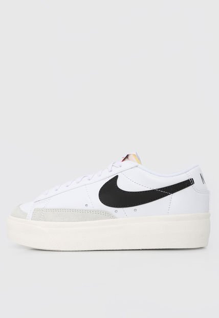 Tenis Lifestyle Blanco-Negro-Gris Nike Blazer Low Plataforma