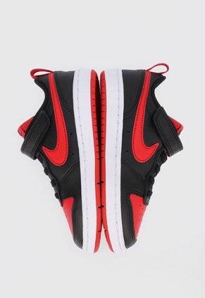 Tenis Lifestyle Negro-Rojo-Blanco Nike Kids Court Borough Low 2