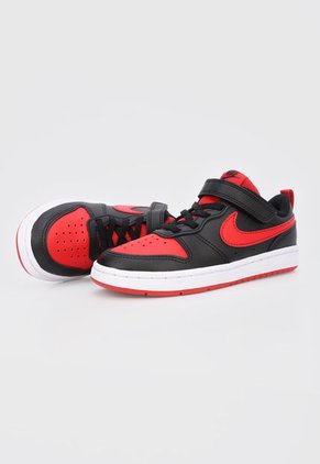Tenis Lifestyle Negro-Rojo-Blanco Nike Kids Court Borough Low 2