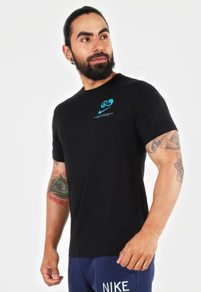 Camiseta Negro-Azul Celeste Nike
