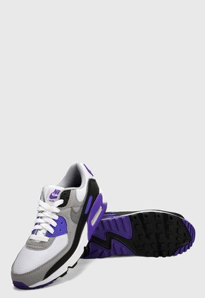 Tenis Lifestyle Blanco-Negro-Gris-Morado Nike Air Max 90