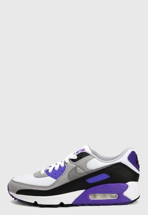 Tenis Lifestyle Blanco-Negro-Gris-Morado Nike Air Max 90