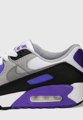 Tenis Lifestyle Blanco-Negro-Gris-Morado Nike Air Max 90