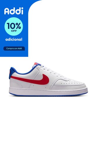 Tenis Nike  Court Vision Lo Hombre-Blanco/Rojo Nike