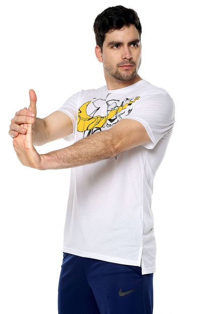 Camiseta Blanco-Amarillo Nike HPR DRY SS GFX FF