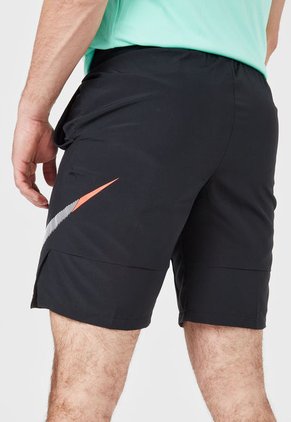 Pantaloneta Negro-Blanco-Naranja Neón Nike Regular