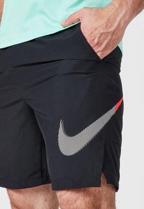 Pantaloneta Negro-Blanco-Naranja Neón Nike Regular