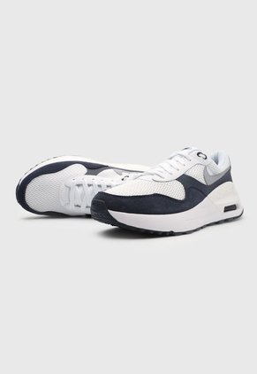 Tenis Lifestyle Blanco-Azul Navy-Gris Nike Air Max Systm
