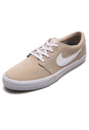 Tenis Skateboarding Beige-Blanco Nike SB Portmore II Solar Cnvs