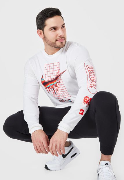 Camiseta Manga Larga Blanco-Multicolor Nike Classic