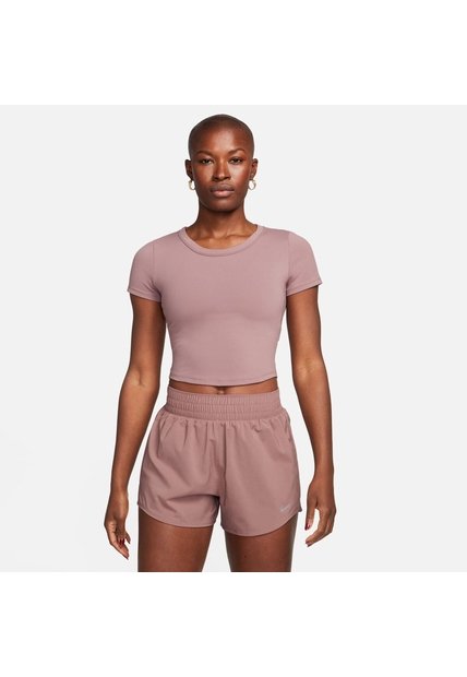 Camiseta Mujer Nike One Fitted Beige
